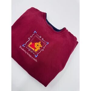 Disney Winnie the Pooh Vintage Red Crewneck Medium 90s